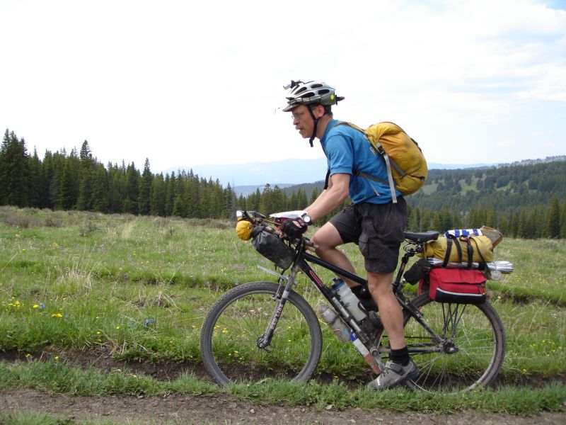 Kent climbing Fleecer Ridge on the Great Divide